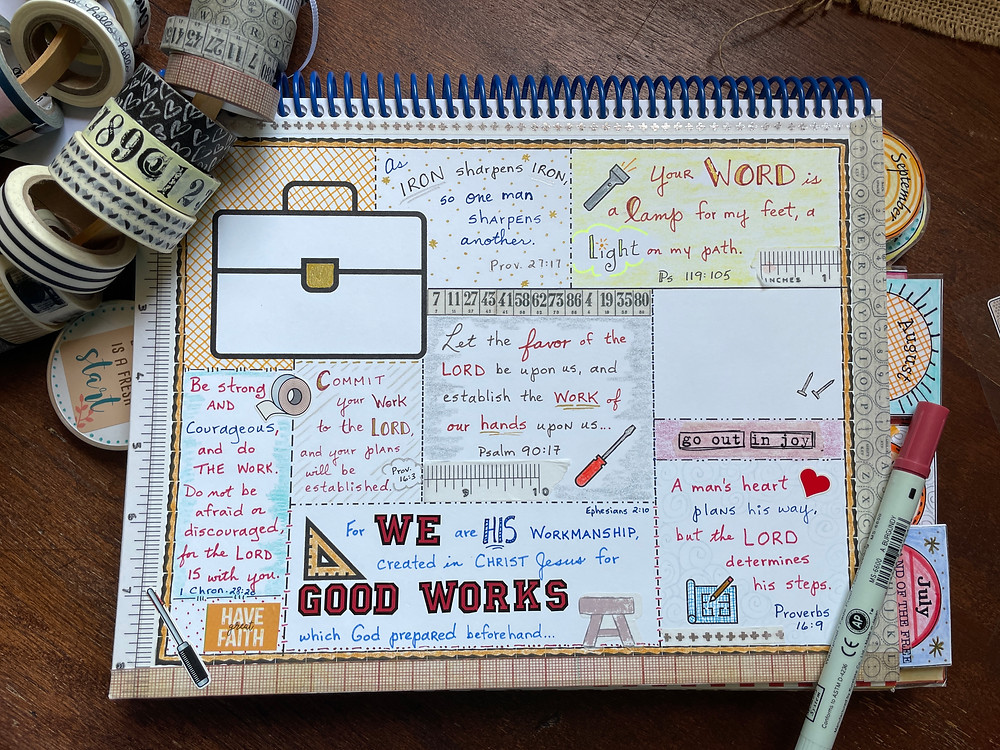 Toolbox template sample Bible Quilt journal page