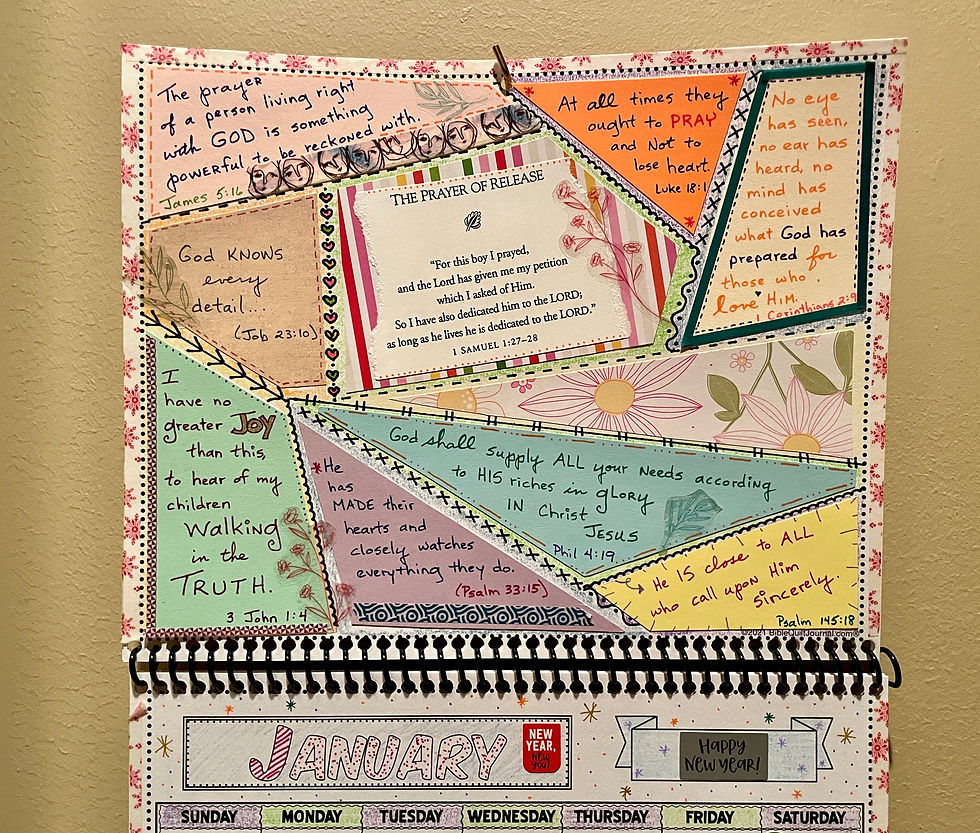 January collage in 2022 BQ Calendar showing the Crazy Quilt template completed