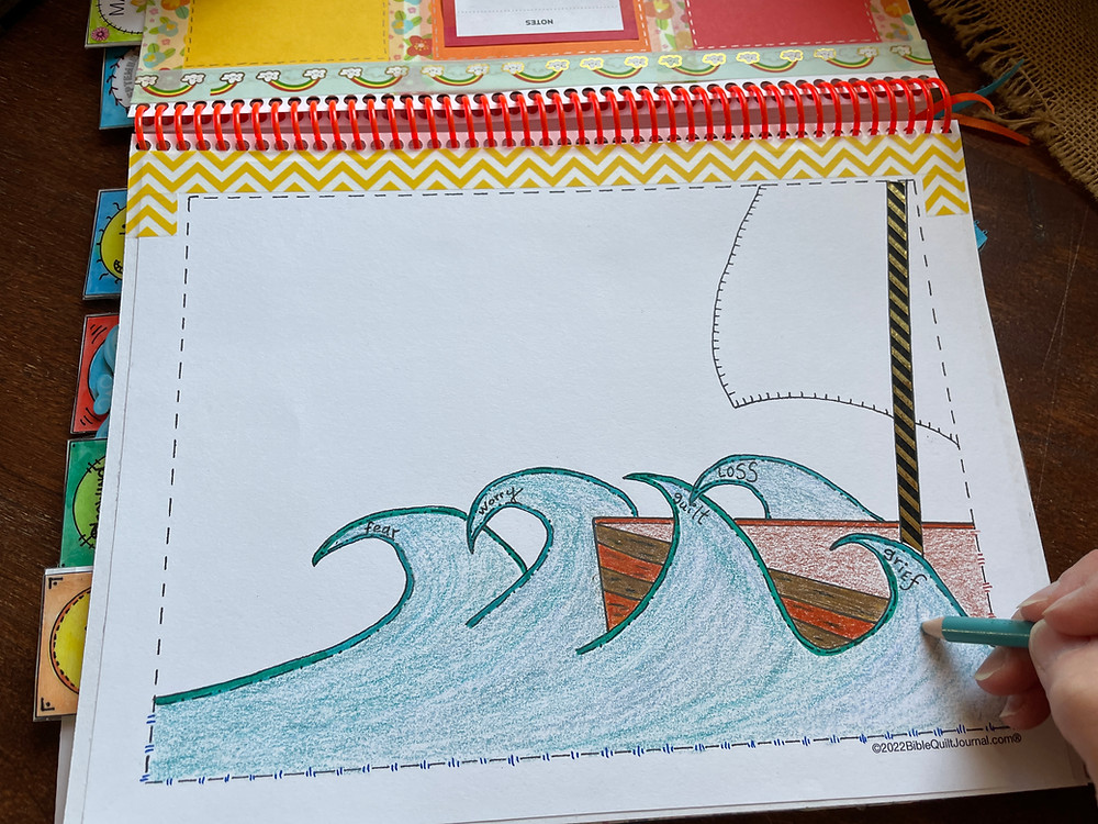 Jesus in the Storm template added to the Monthly Bible Quilt Journal