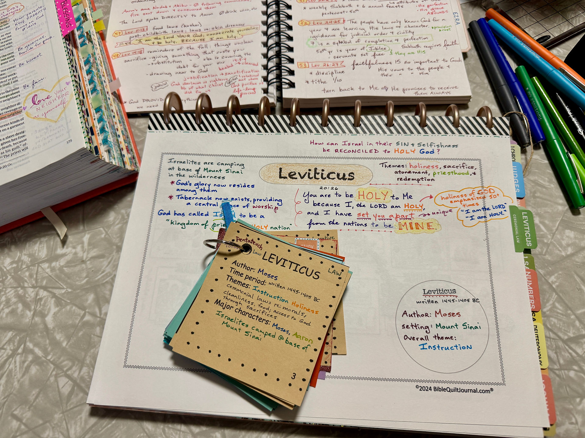 Leviticus template with flip cards