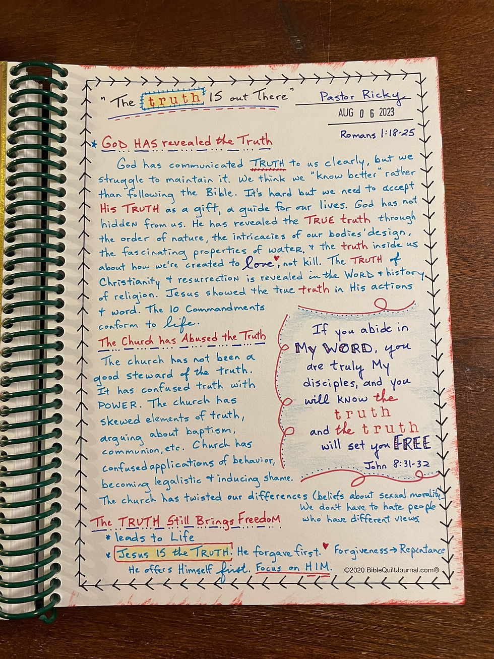 The Truth & 3 Lies, part 1, sermon notes