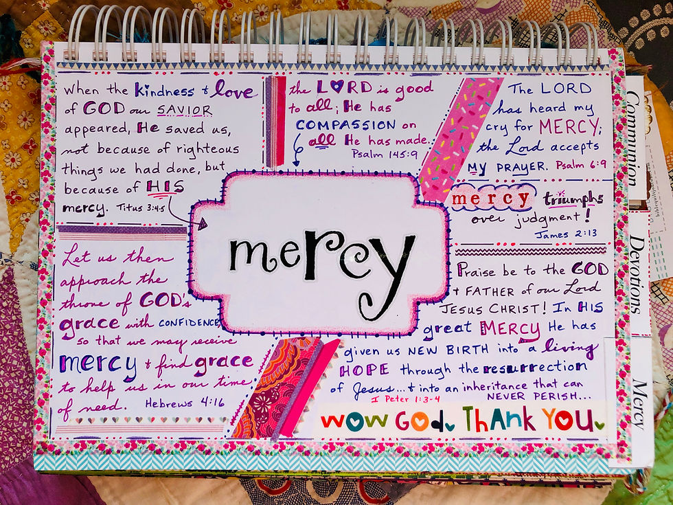 Mercy page in my Bible Quilt Journal