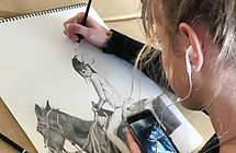 A student in drawing class