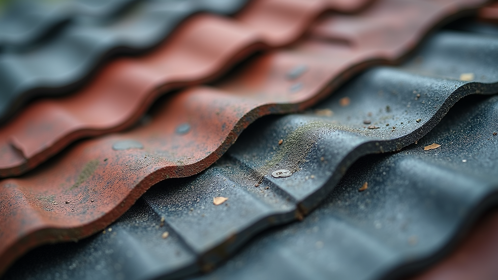 Close-up view of different roofing materials laid out for comparison