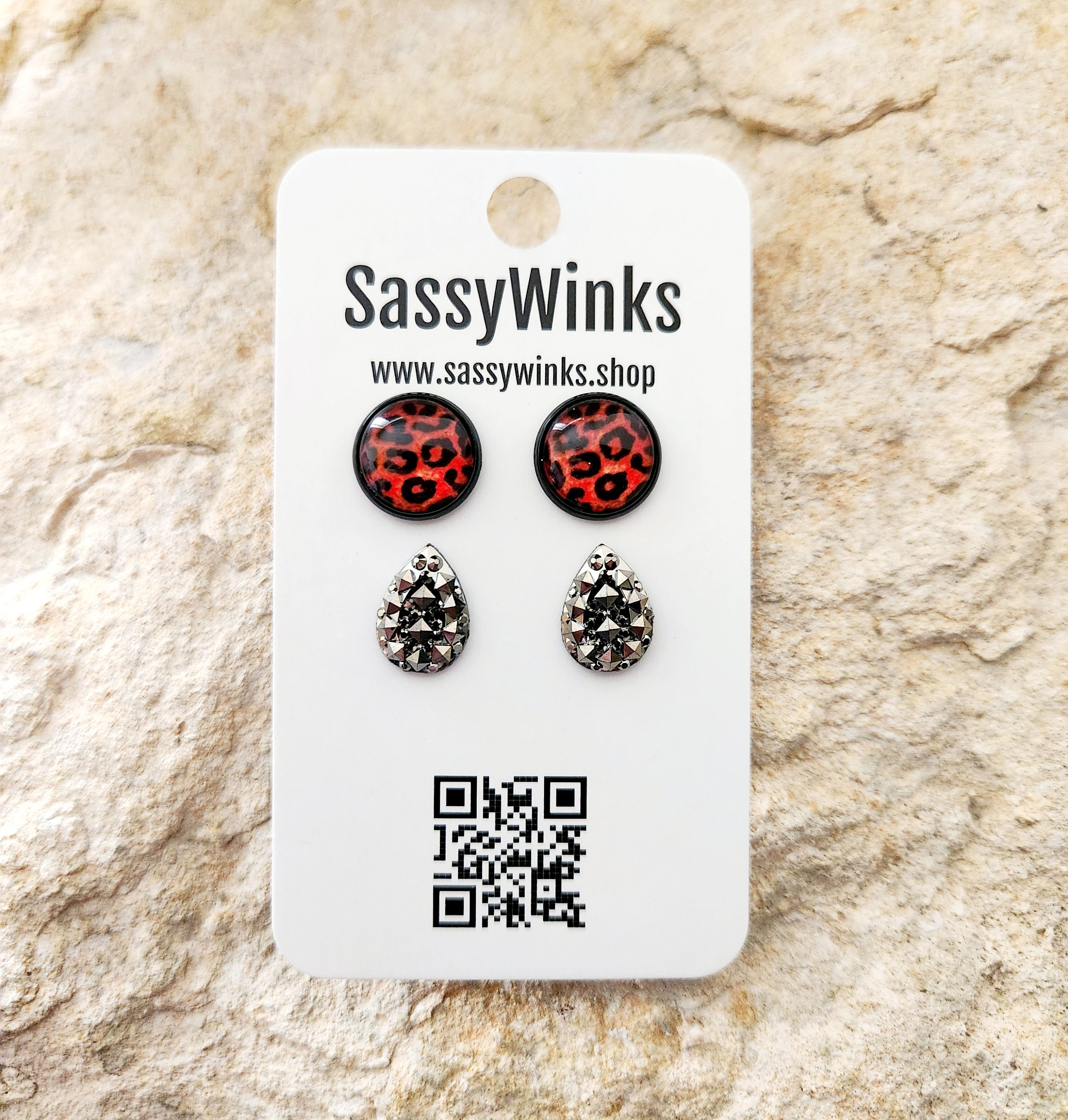 Red Leopard Studs (224