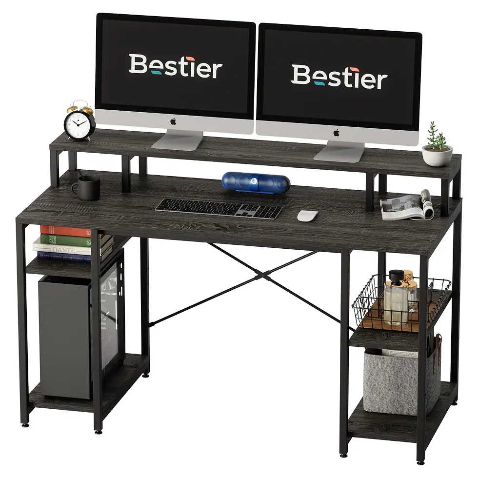 Miniatura: Mesa de escritório BESTIER para Home Office com espaço para 2 Pessoas