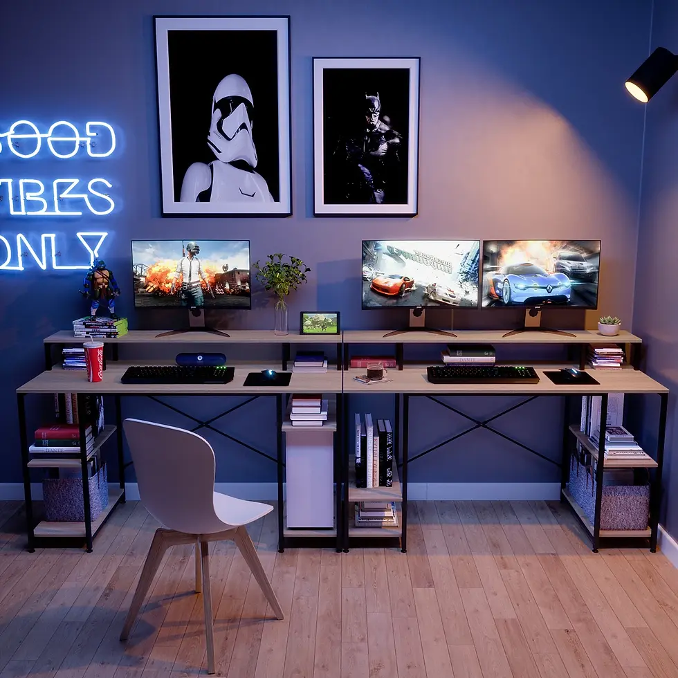 Miniatura: Mesa de escritório BESTIER para Home Office com espaço para 2 Pessoas