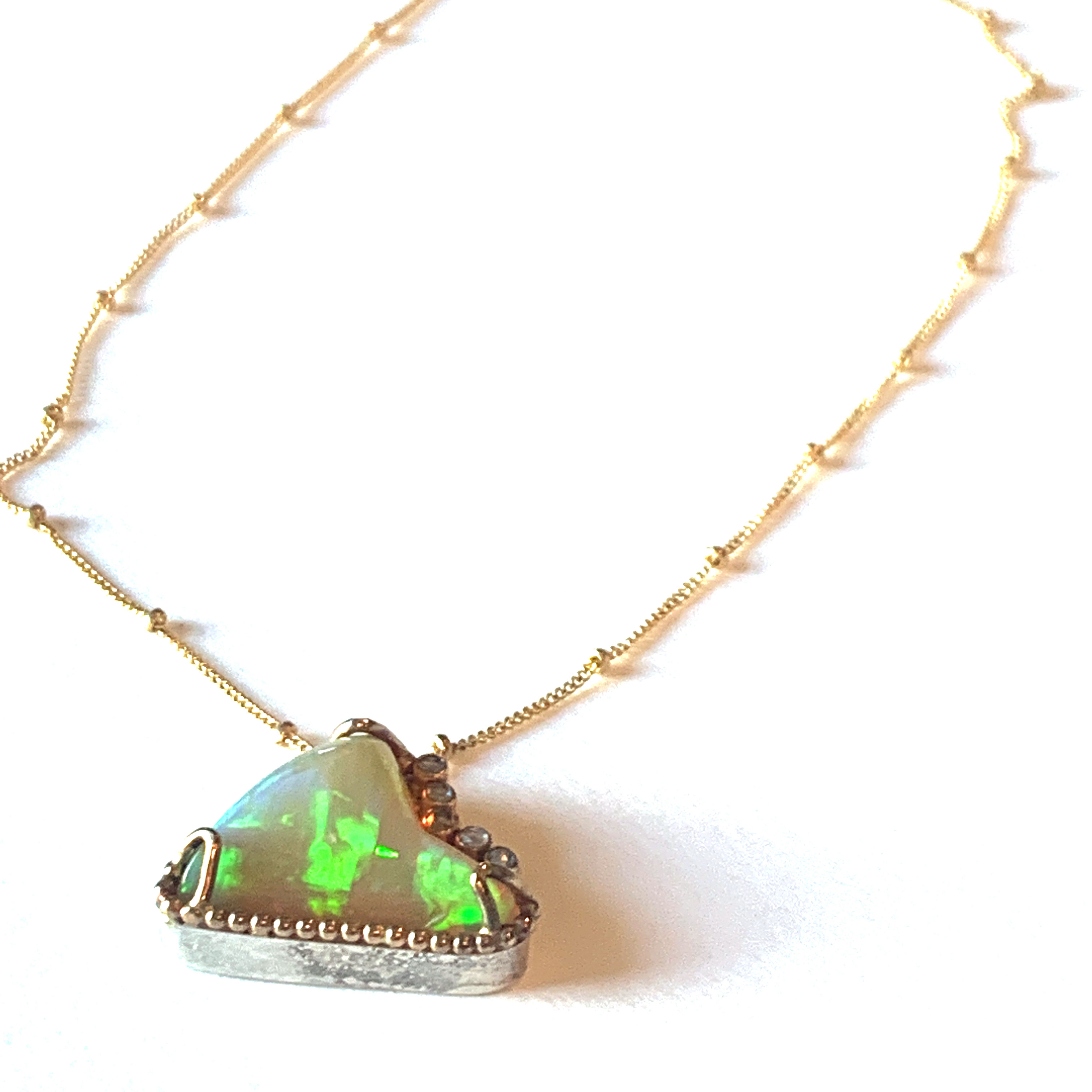 Ethiopian Opal and Diamond Necklace