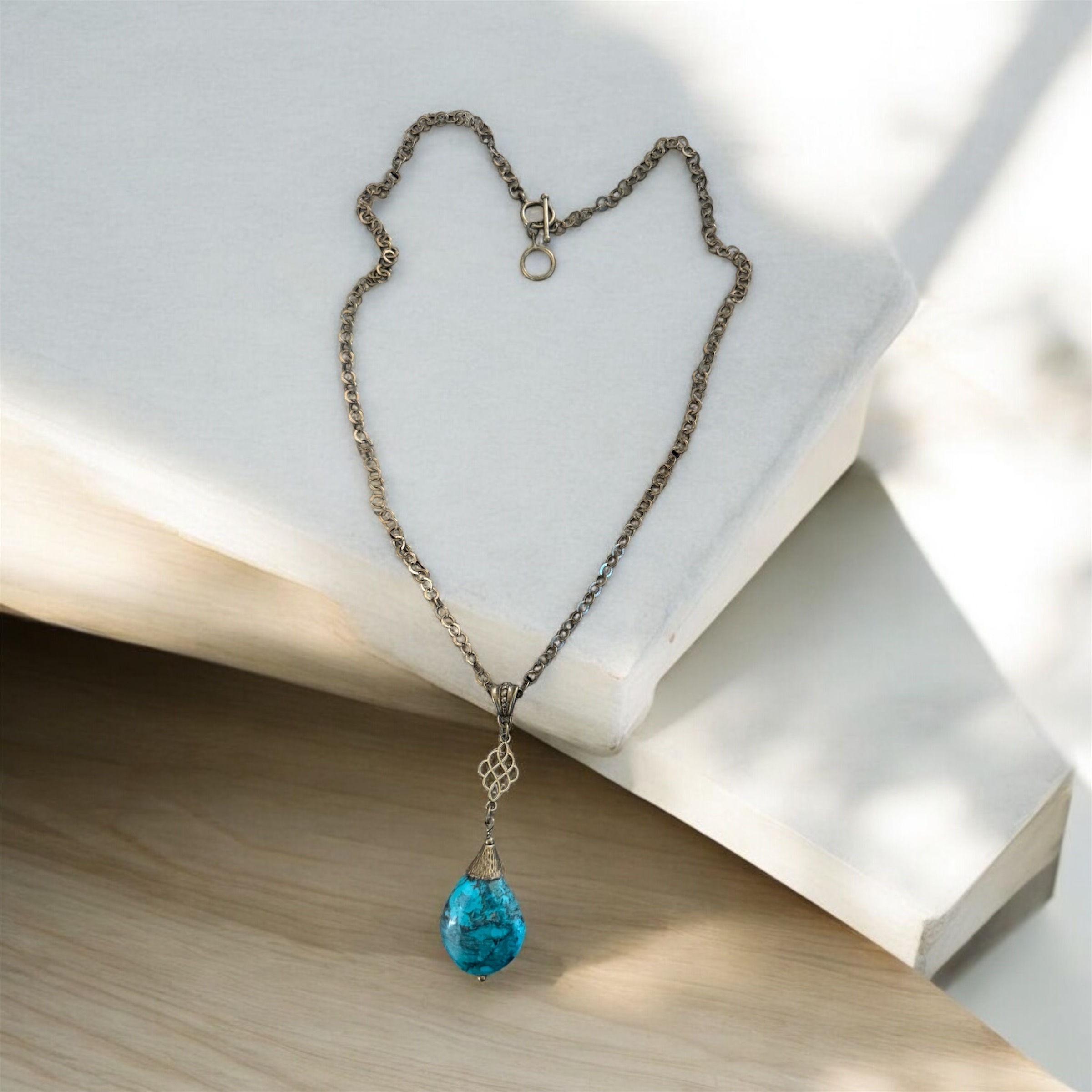 Brass and Turquoise Necklace 