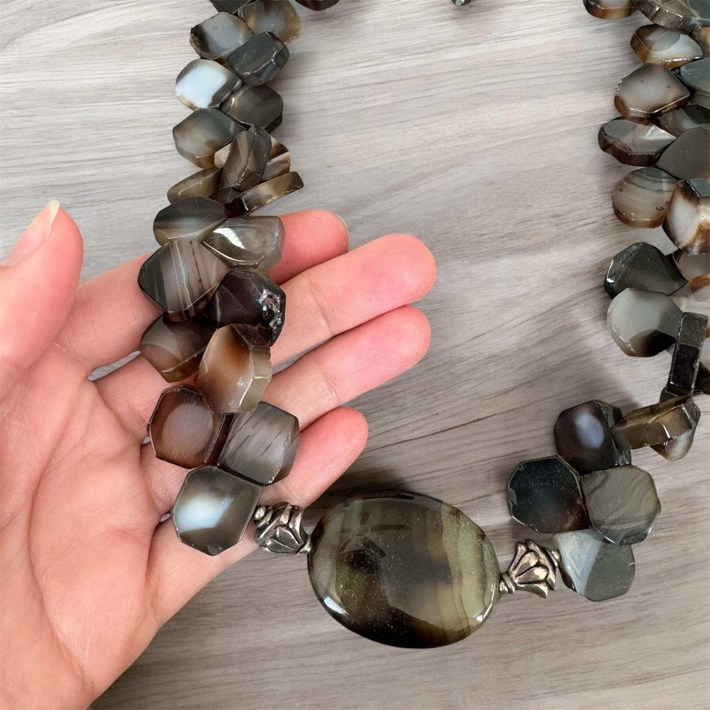 Large Agate Statment Necklace