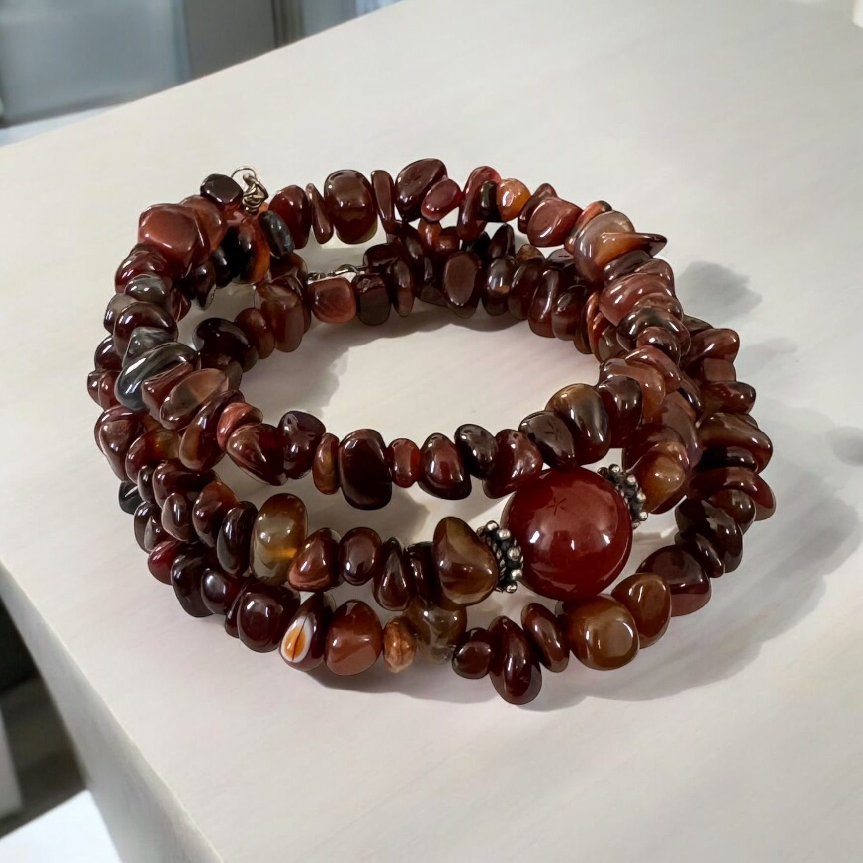 Carnelian Wrap Bracelet Fits All Sizes