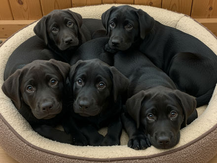 Unser Labrador-Hündin KARLA hat 5 entzückende Welpen bekommen :-)
