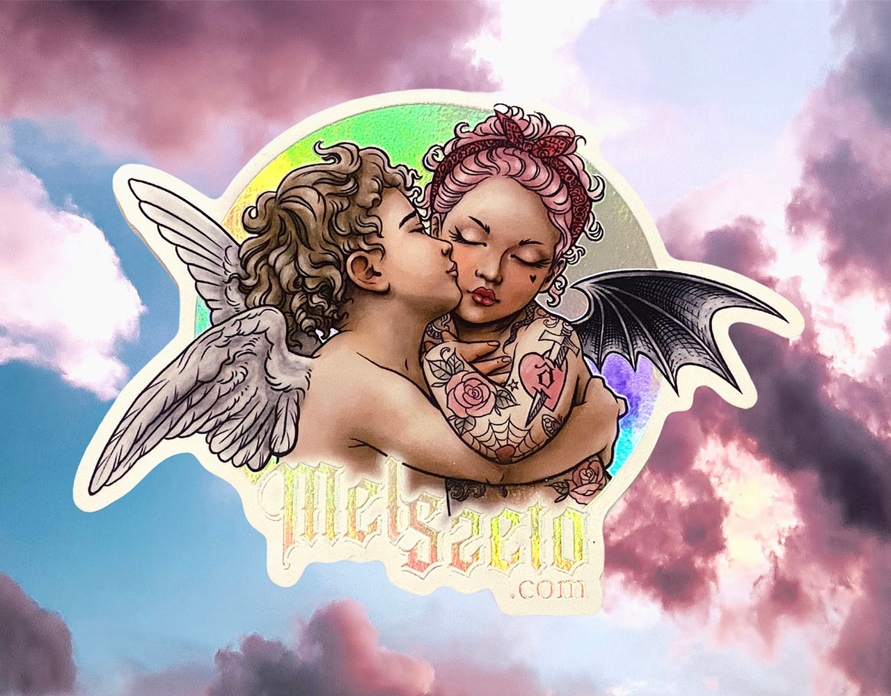 Devil & Angel Holographic Sticker