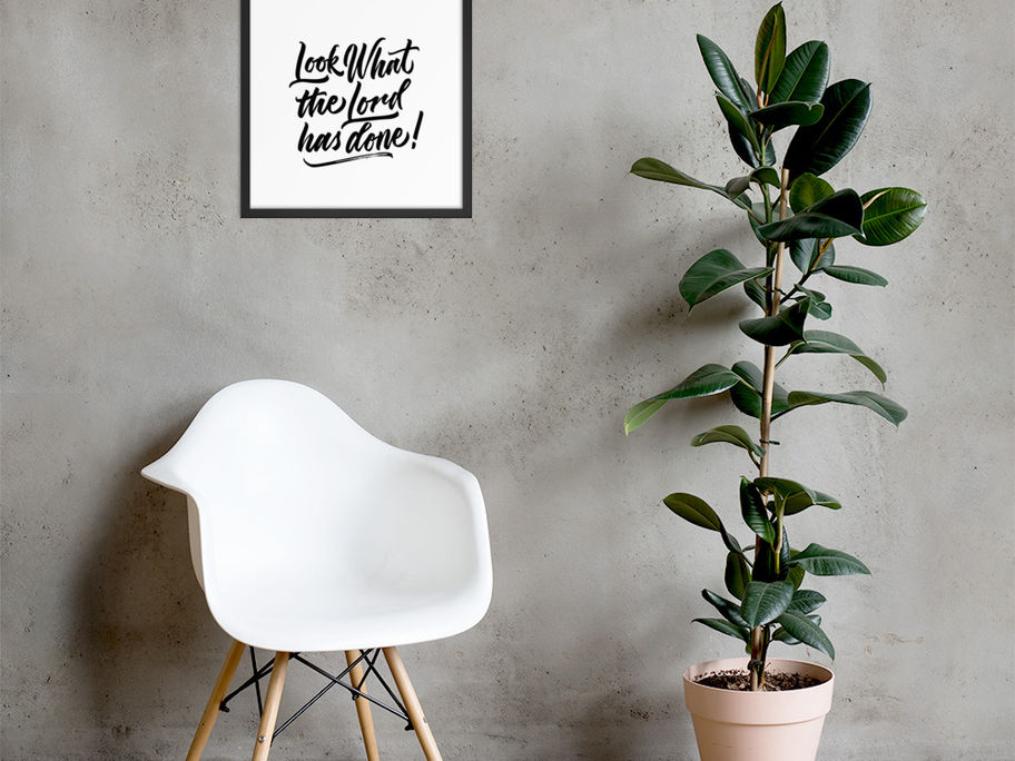 Calligraphy art print of the phrase "Look What the Lord Has Done," by darold pinnock (dpcreates)