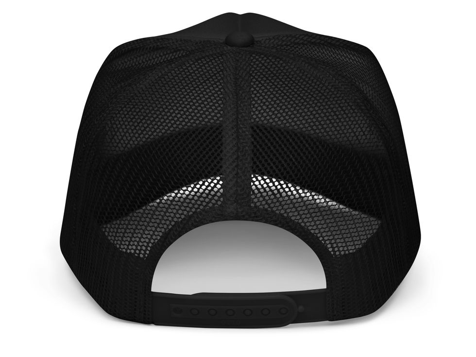 black hat with Calligraphy art by darold pinnock (dpcreates) of the word "blessed."