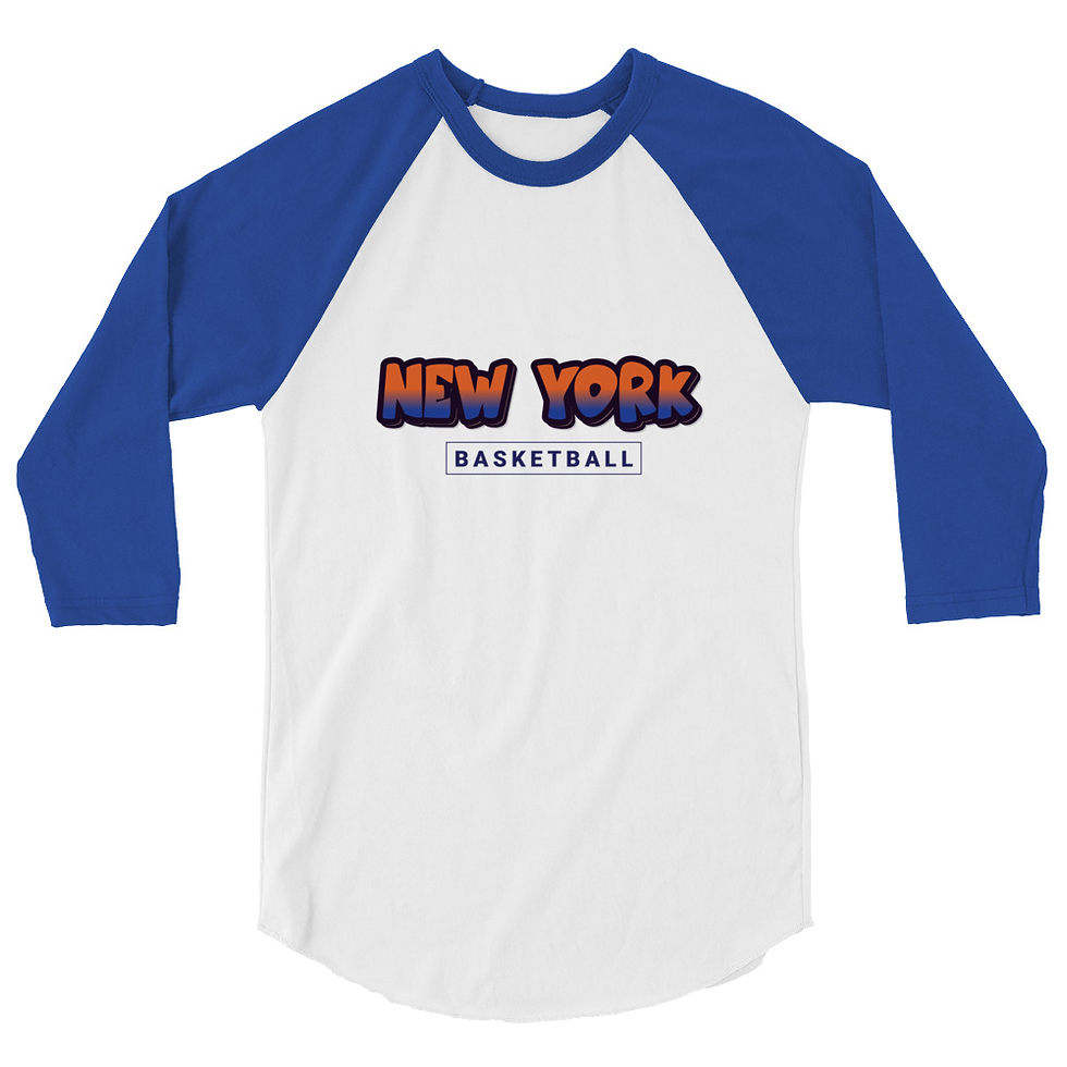 Thumbnail: Phantom Heather New York Basketball 3/4 sleeve raglan shirt