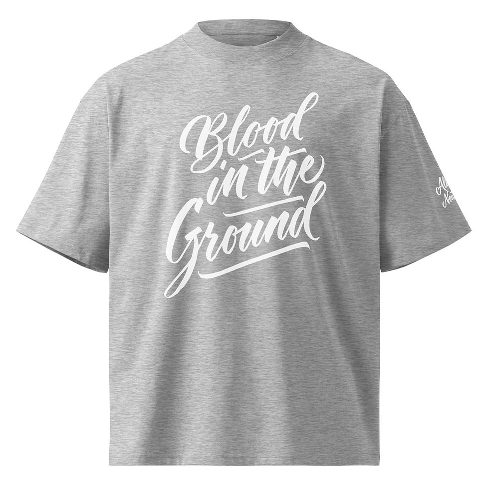 Thumbnail: Blood in the Ground Unisex organic oversized high neck t-shirt