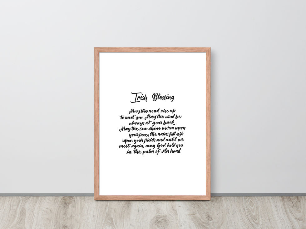 Calligraphy art print by darold pinnock (dpcreates) of the "Irish Blessing."