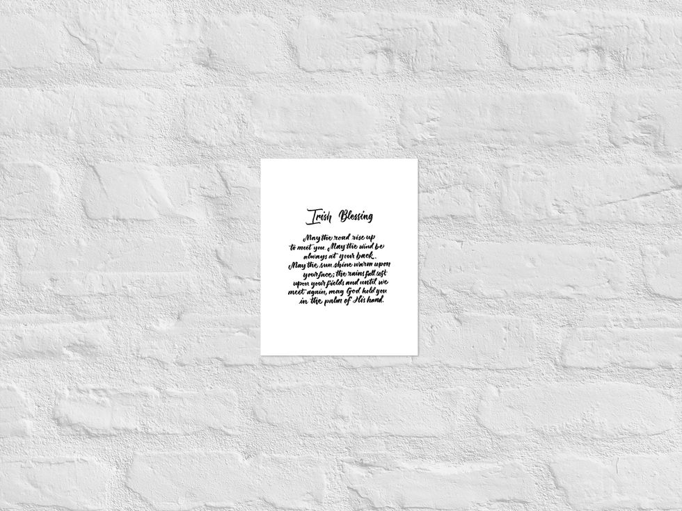 Calligraphy art print of the "irish blessing" by darold pinnock (dpcreates)