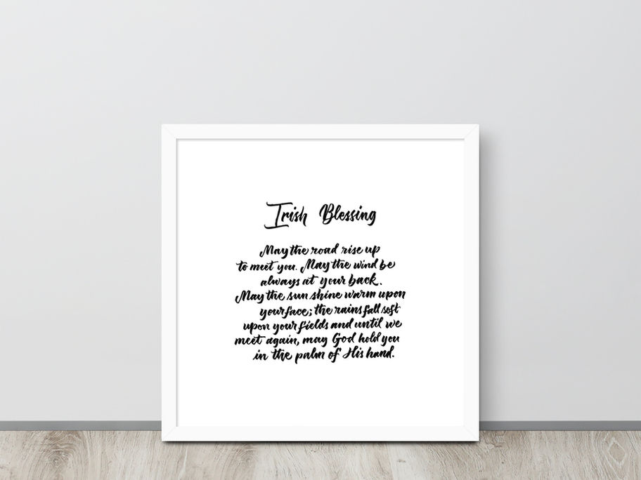 Calligraphy art print by darold pinnock (dpcreates) of the "Irish Blessing."