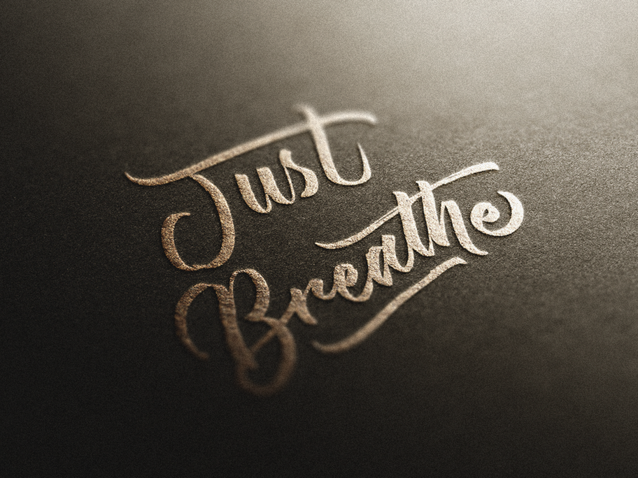 Calligraphy vector of the phrase "Just Breathe," by darold pinnock (dpcreates)