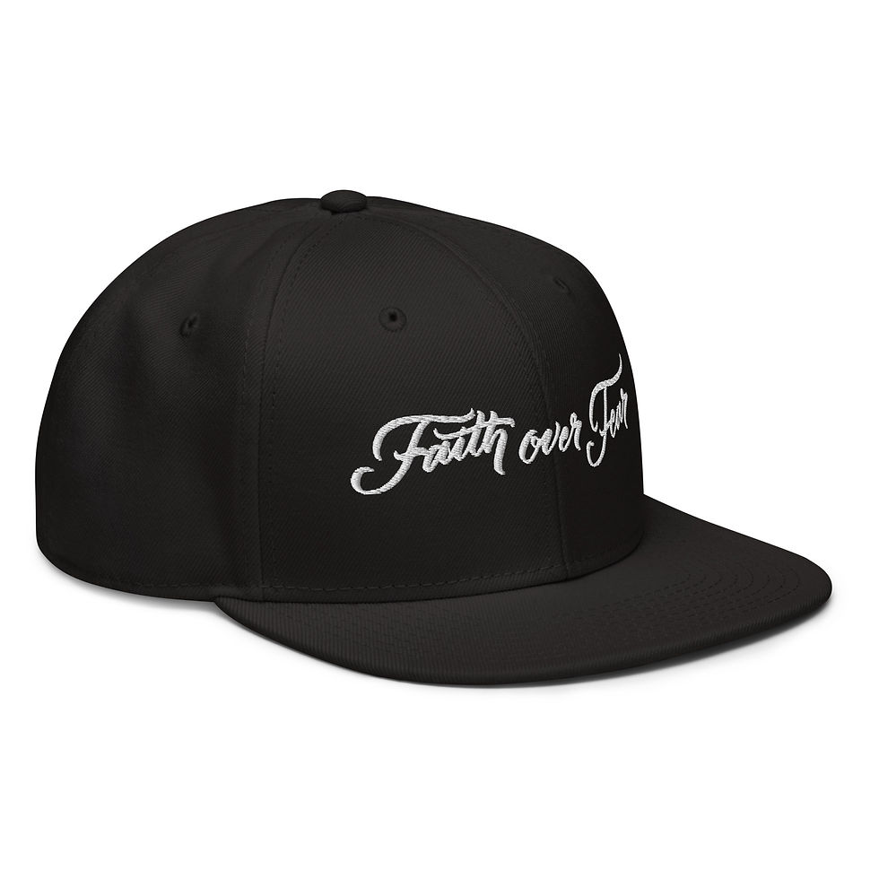 Thumbnail: Faith Over Fear Calligraphy Snapback Hat