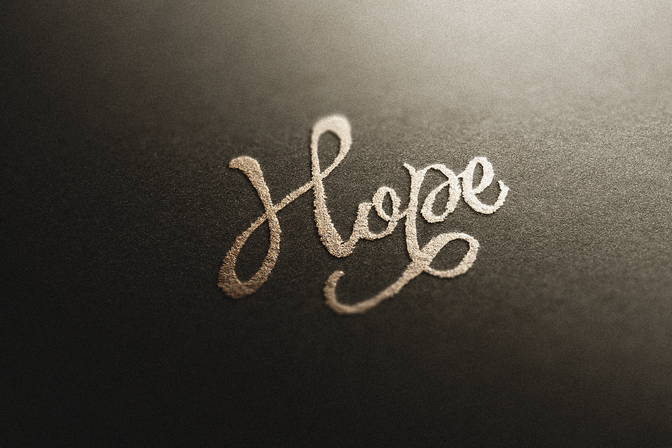 Calligraphy vector art by darold pinnock (dpcreates) of the word "hope."