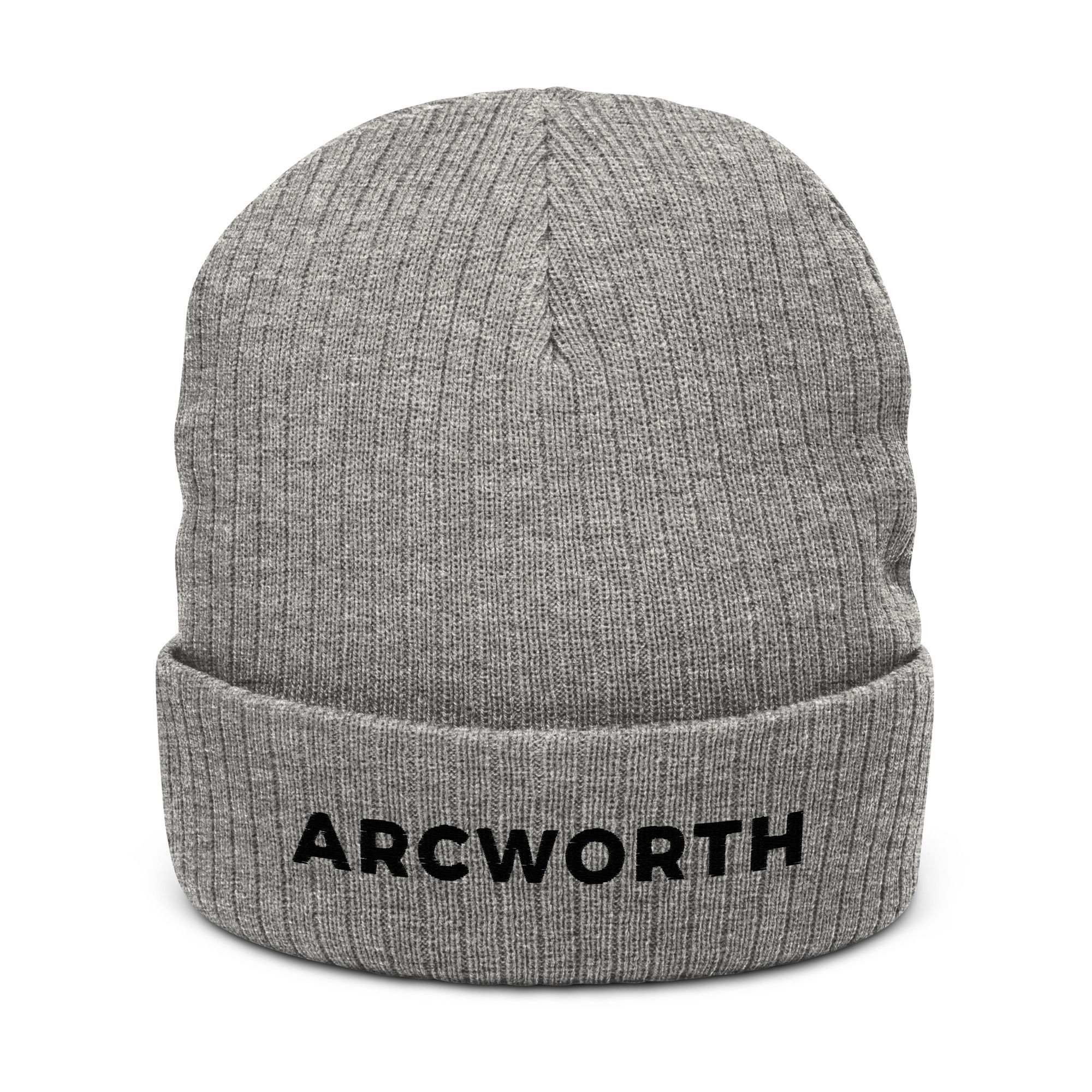 Arcworth Ribbed Knit Beanie (grey/blk)