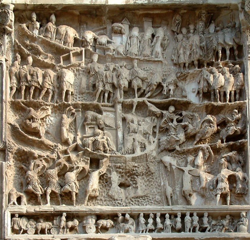 Arch of Septimius Severus üzerindeki kabartmalardan örnek