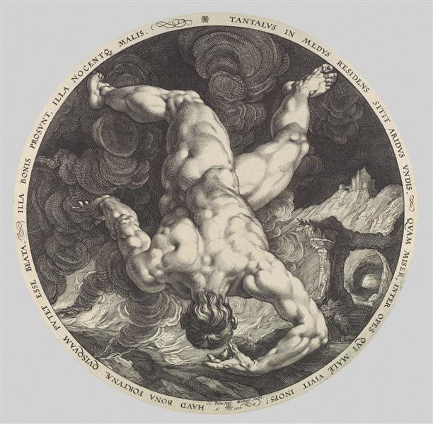 Hollandalı sanatçı Hendrick Goltzius tarafından Tantalus Gravürü https://www.metmuseum.org/art/collection/search/343579