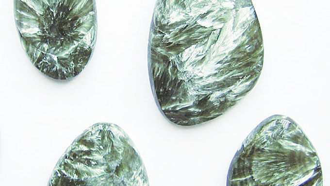 Seraphinite free-form cabochons