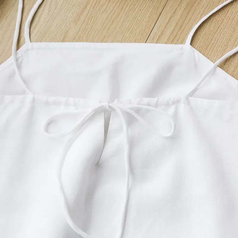 Thumbnail: Spaghetti Strap Sleeveless Cotton Linen Casual Dress for Women