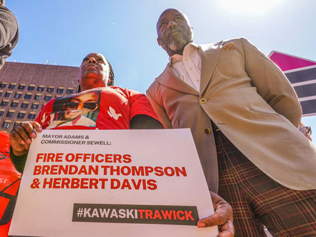 [Gay City News] Four years later, Kawaski Trawick’s family demands accountability at NYPD HQ