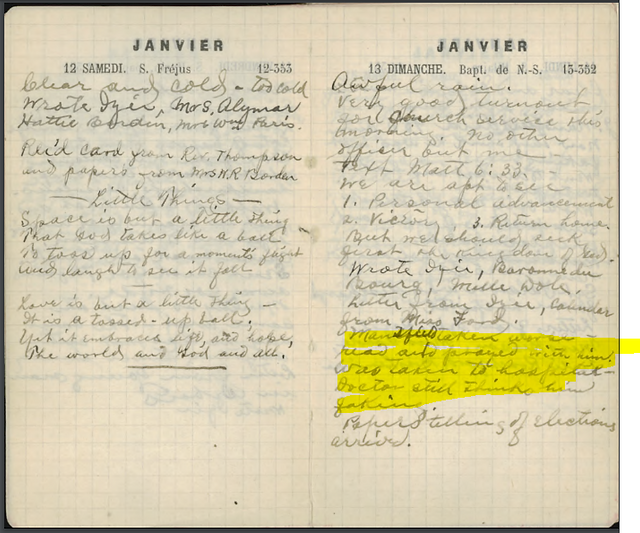 Capt. W. White Diary