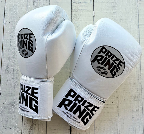 Professional SS boxing gloves All White 14oz/16oz | prizeringsports