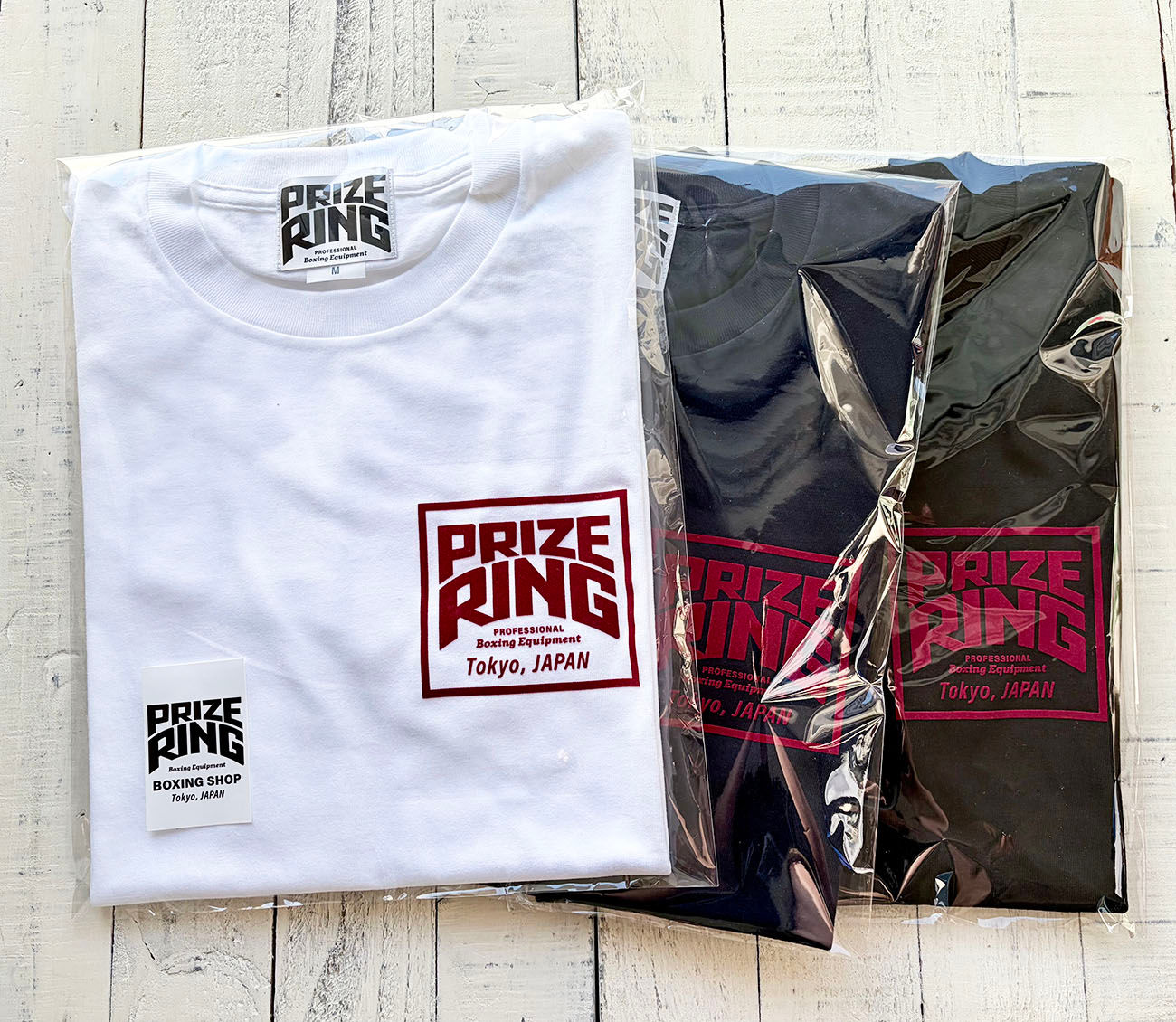 PRIZE RING TEE "One point" TEE White, Nay, Black