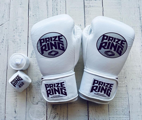 Professional SS boxing gloves All White 8oz/10oz/12oz