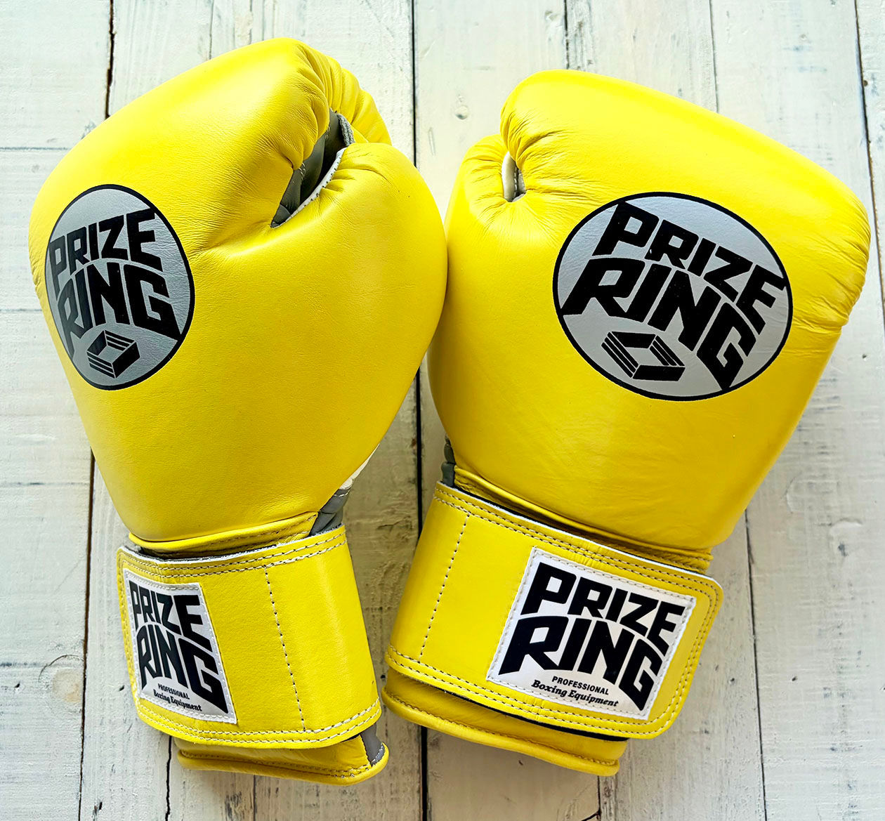 PRIZE RING "Professional 5.0"gloves Yellow/Grey 8oz,10oz