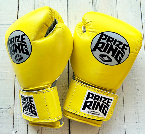 ボクシング PRIZE RING boxing gloves Grey/Yellow 8oz PRIZE RING 