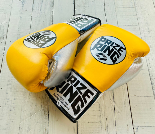 ボクシング PRIZE RING boxing gloves Grey/Yellow 8oz PRIZE RING 