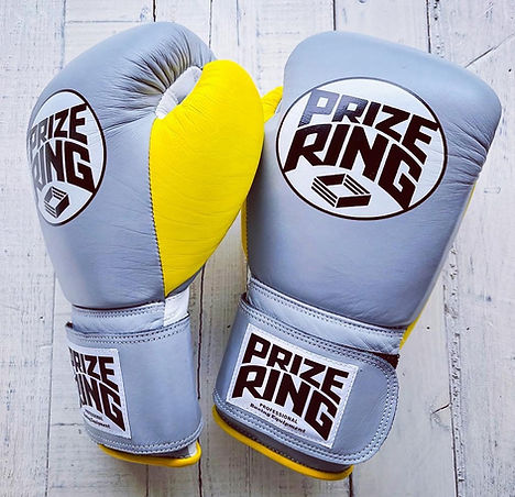 ボクシング PRIZE RING boxing gloves Grey/Yellow 8oz Professional SS