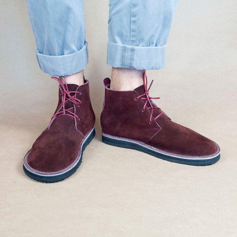 Thumbnail: Front view of Teko Chukka Oxblood Suede