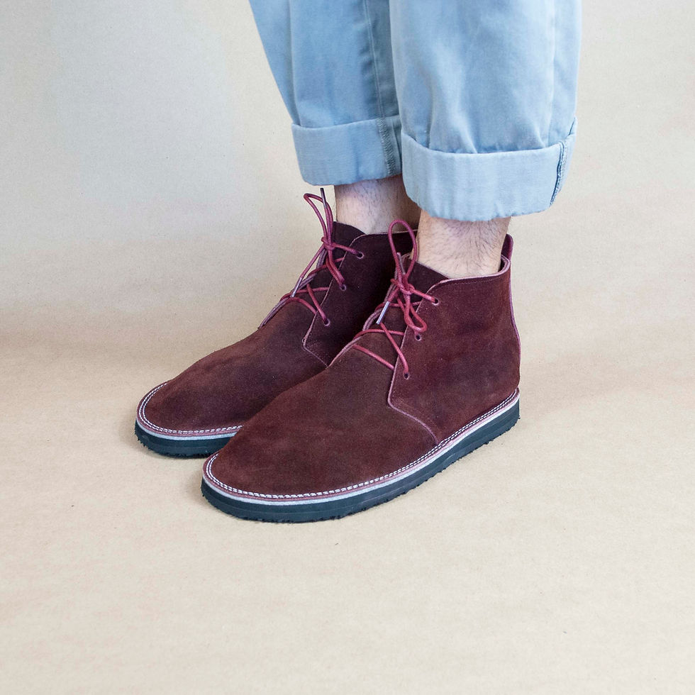 Thumbnail: Angled view of Teko Chukka Oxblood Suede