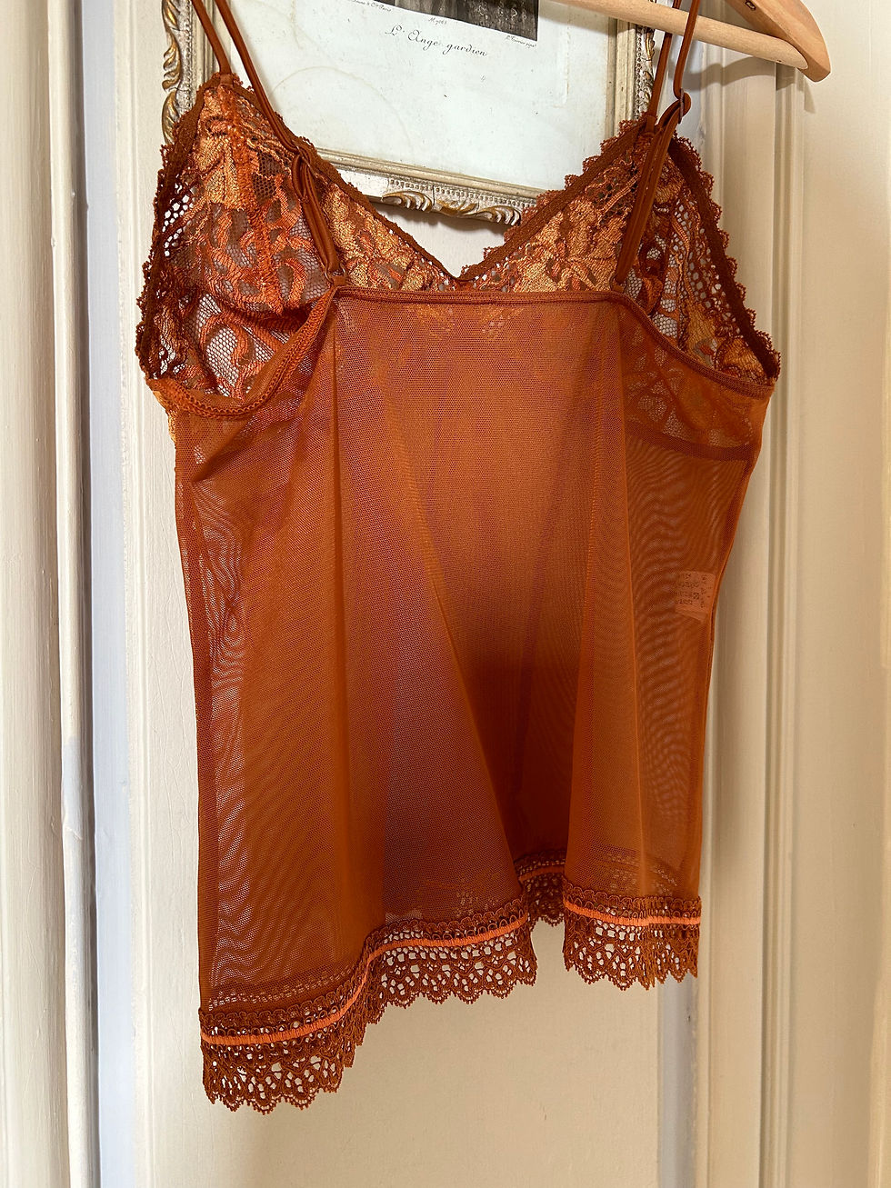Miniature : Brown lace and mesh embroidered Aubade cami