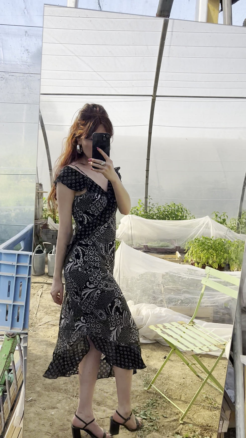 Miniature : Bandana black and white print muslin crepe dress