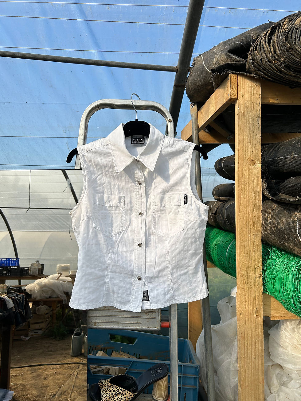 Miniature : Versace 90s vintage cotton summer sleeveless top