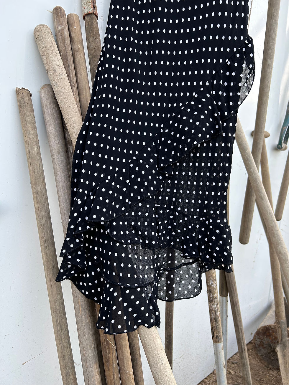 Miniature : Polka dot asymmetrical ruffles dress