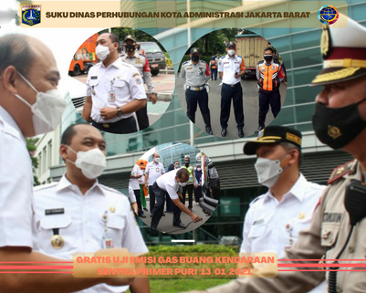 UJI EMISI KENDARAAN SECARA GRATIS OLEH PEMERINTAH KOTA ADMINISTRASI JAKARTA BARAT.