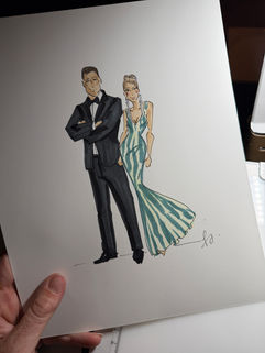 Live Fashion Sketch at event by ISJ Creative in California