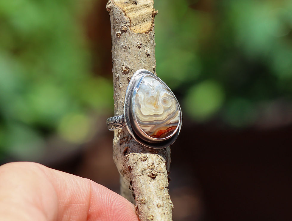 crazy lace agate ring